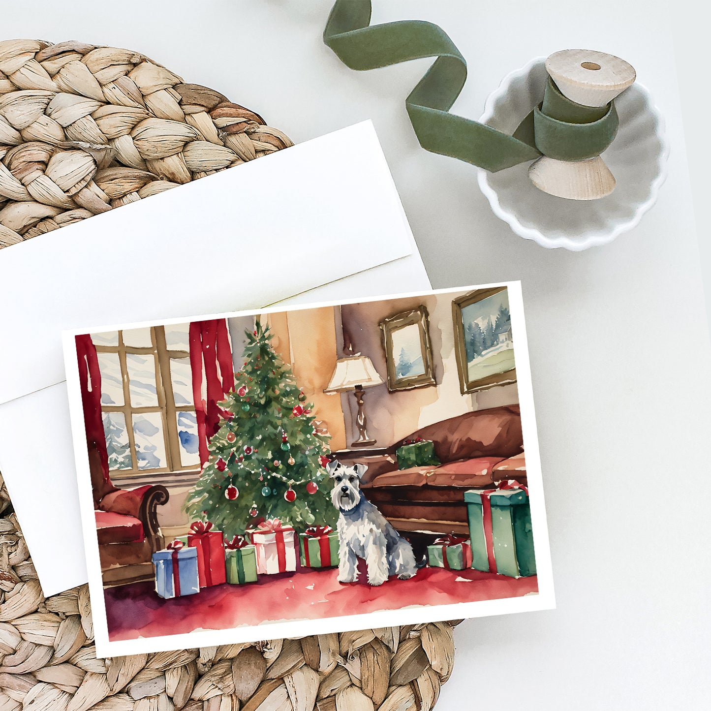 Schnauzer Christmas Greeting Cards Pack of 8