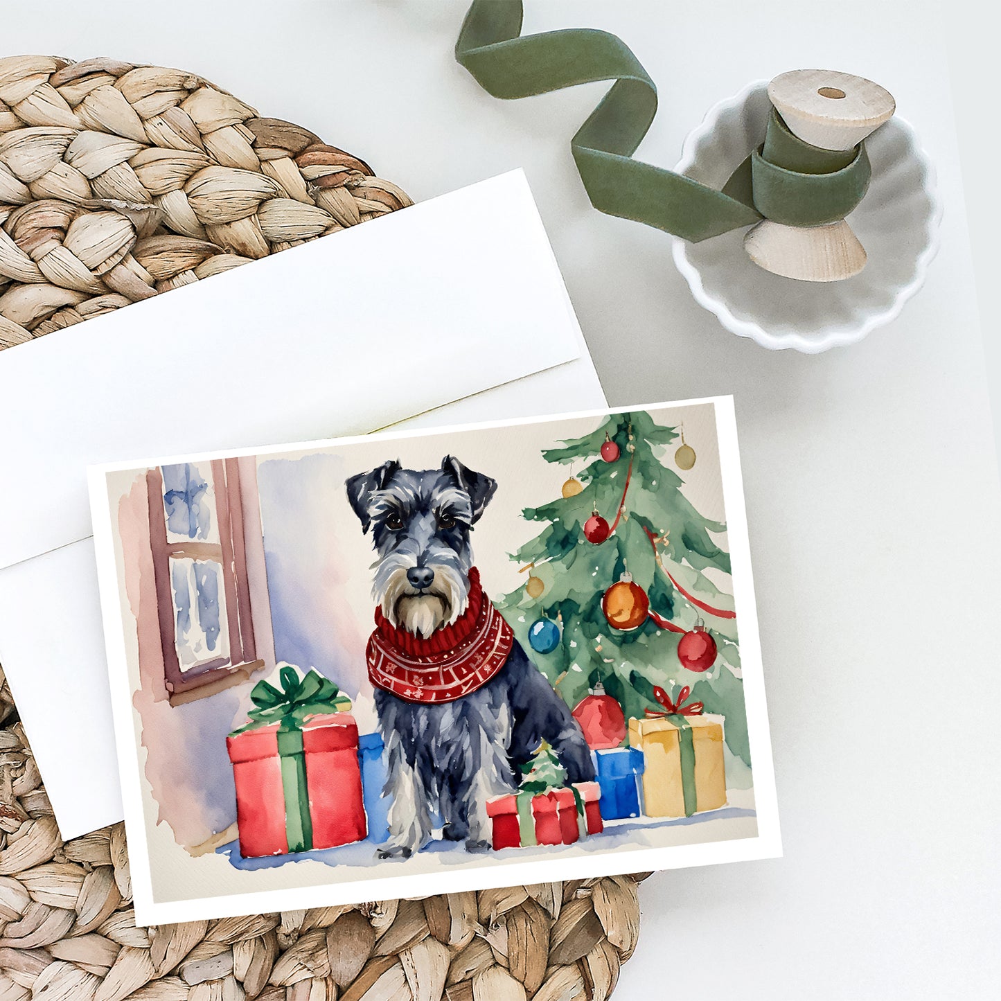 Schnauzer Christmas Greeting Cards Pack of 8
