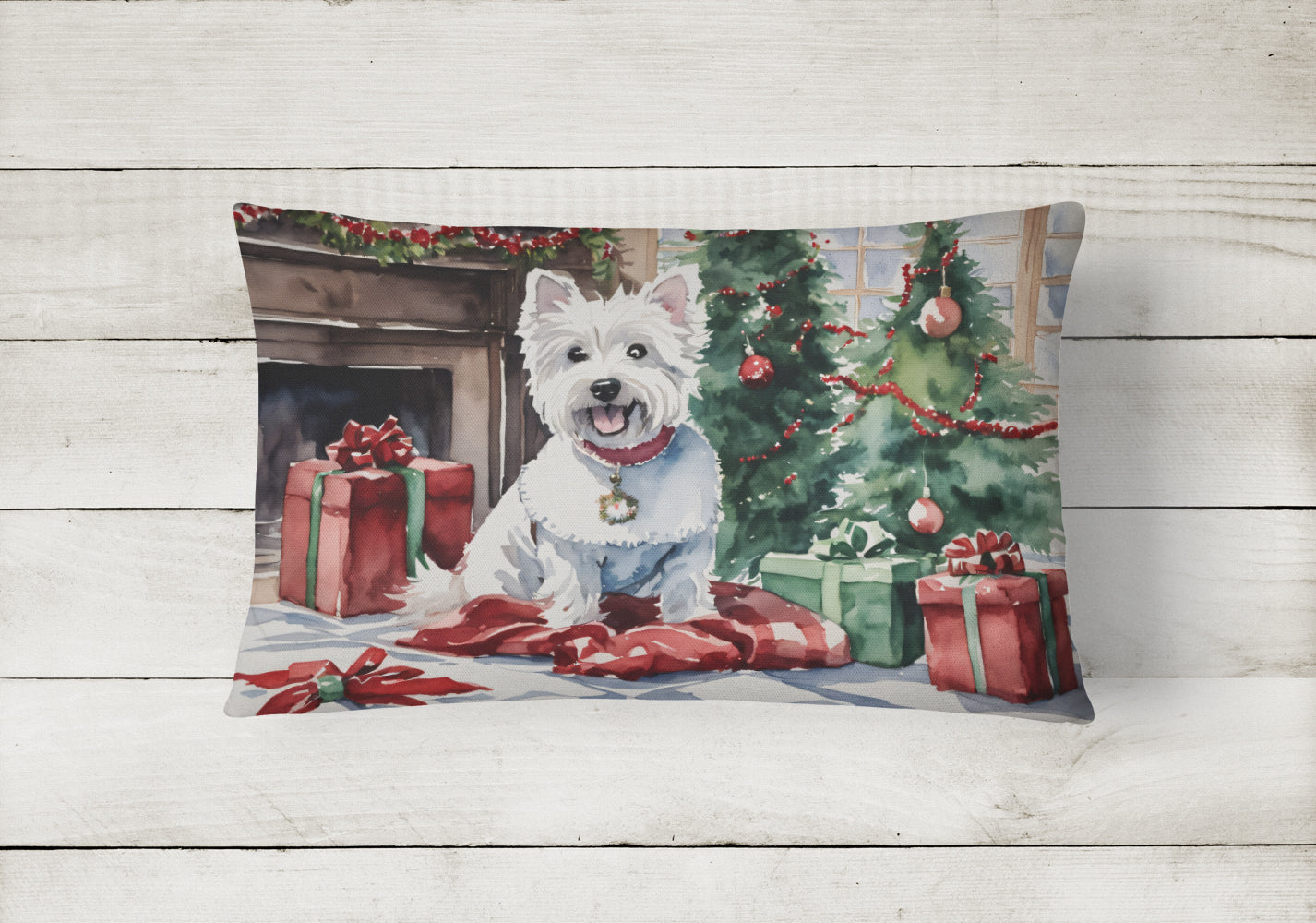 Westie Christmas Throw Pillow