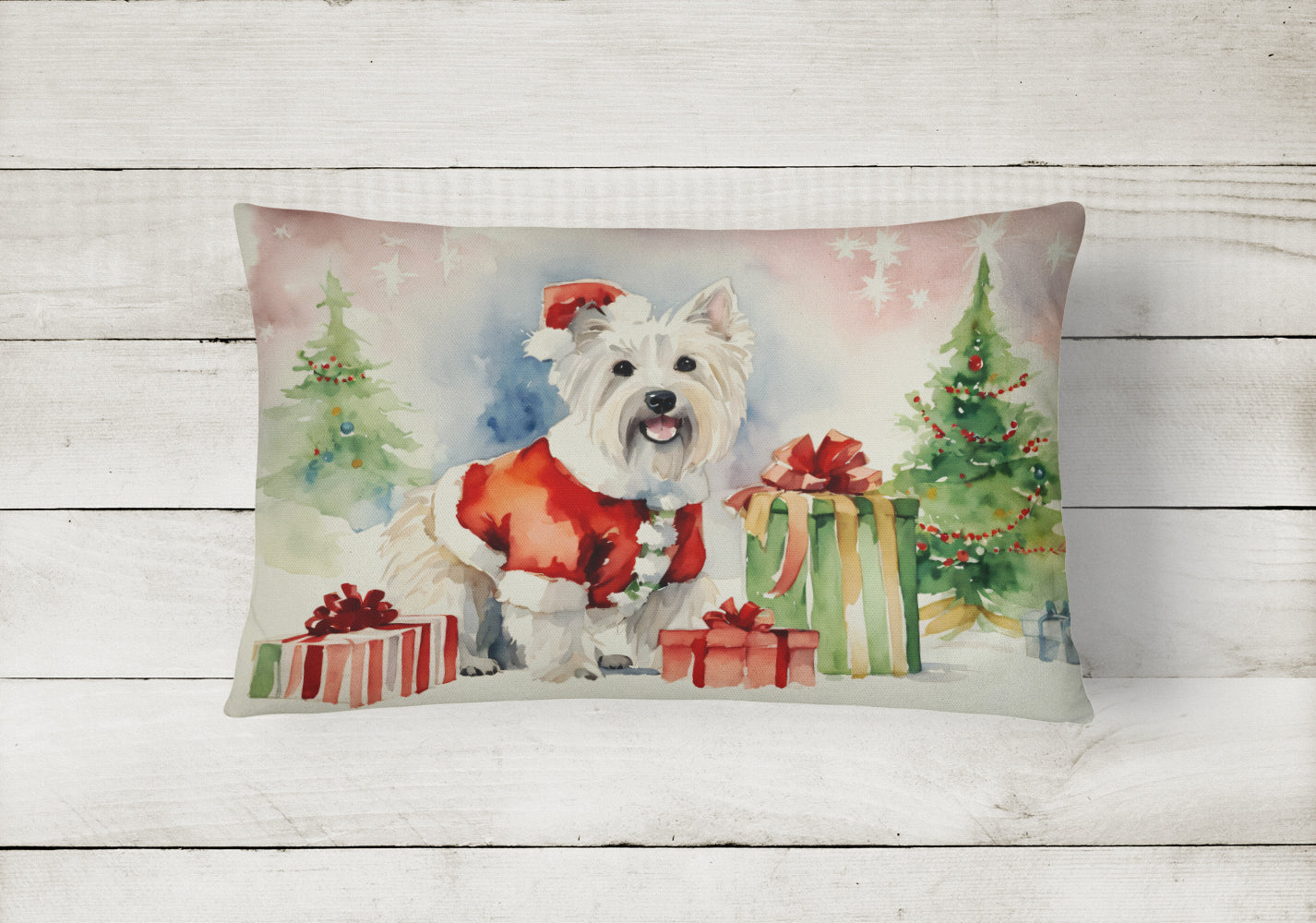 Westie Christmas Throw Pillow