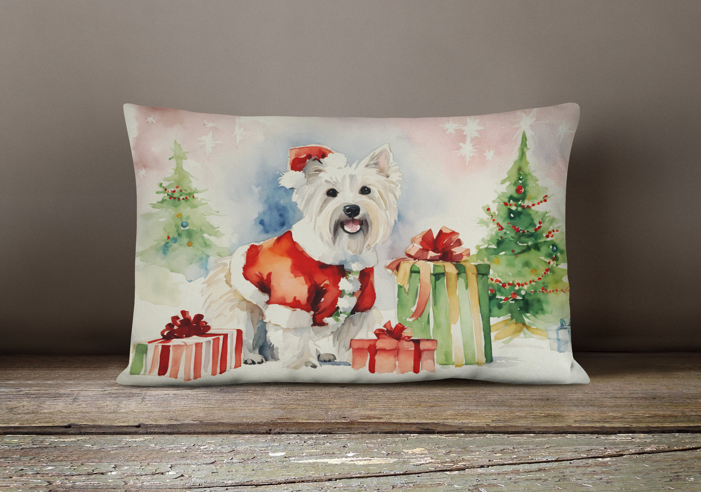 Westie Christmas Throw Pillow