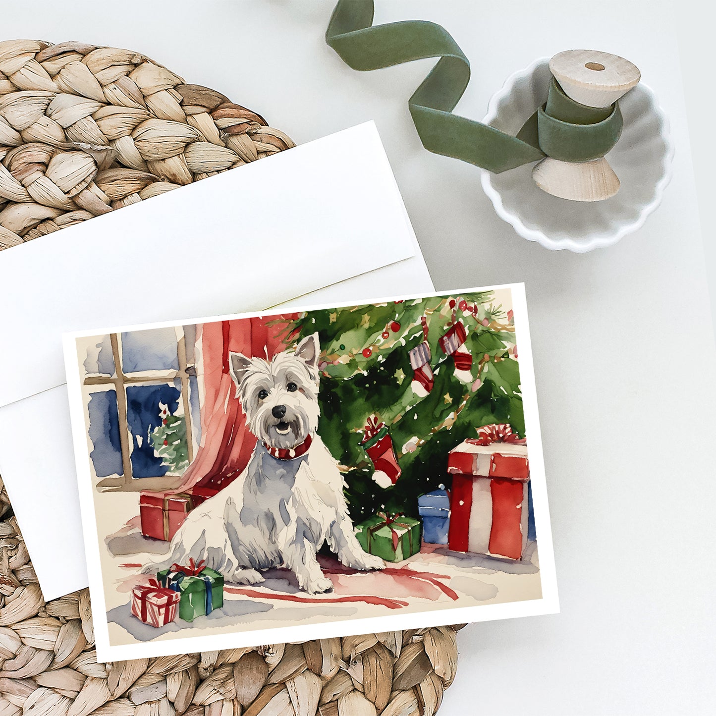 Westie Christmas Greeting Cards Pack of 8
