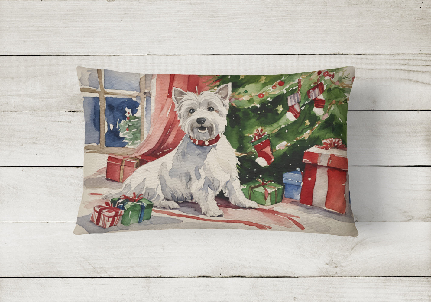 Westie Christmas Throw Pillow