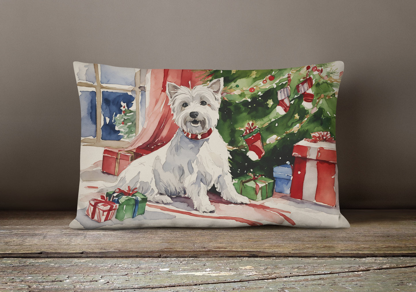 Westie Christmas Throw Pillow