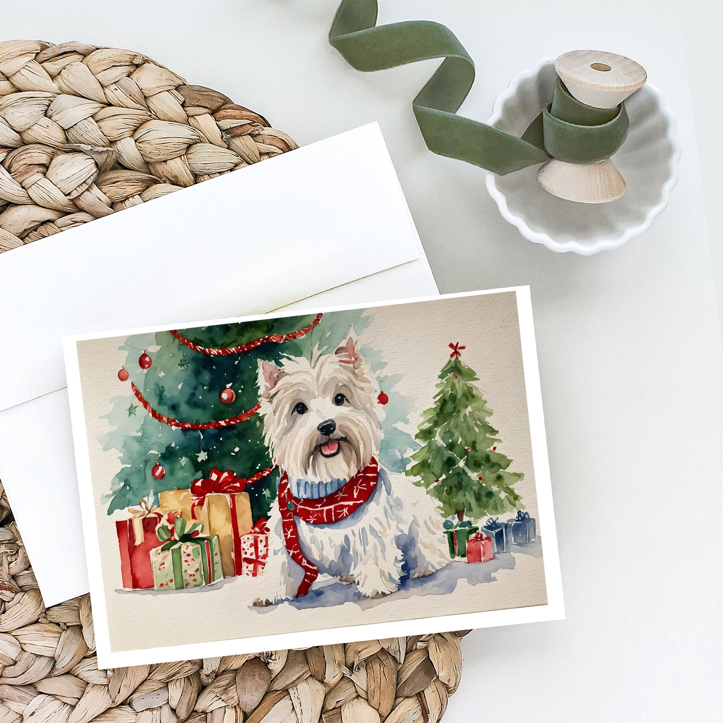 Westie Christmas Greeting Cards Pack of 8