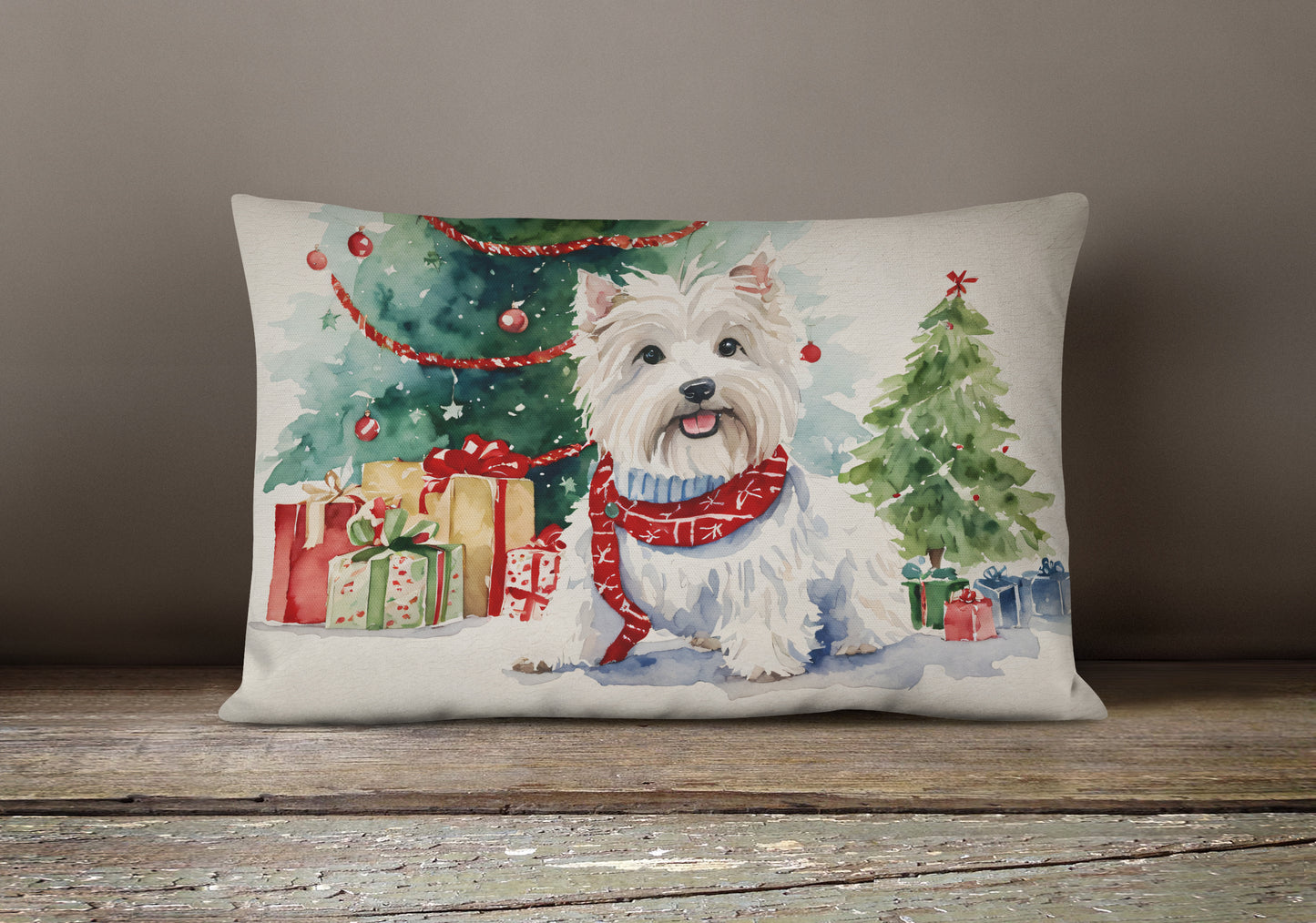 Westie Christmas Throw Pillow