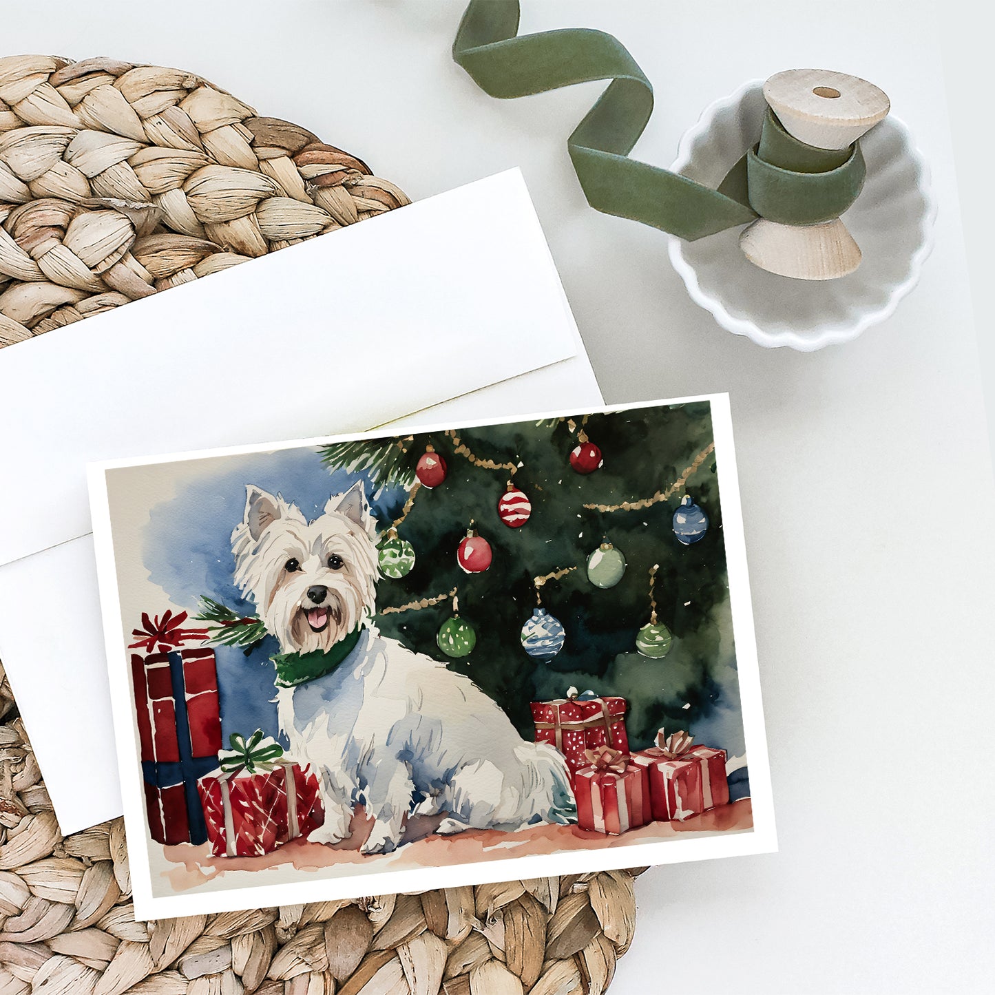 Westie Christmas Greeting Cards Pack of 8