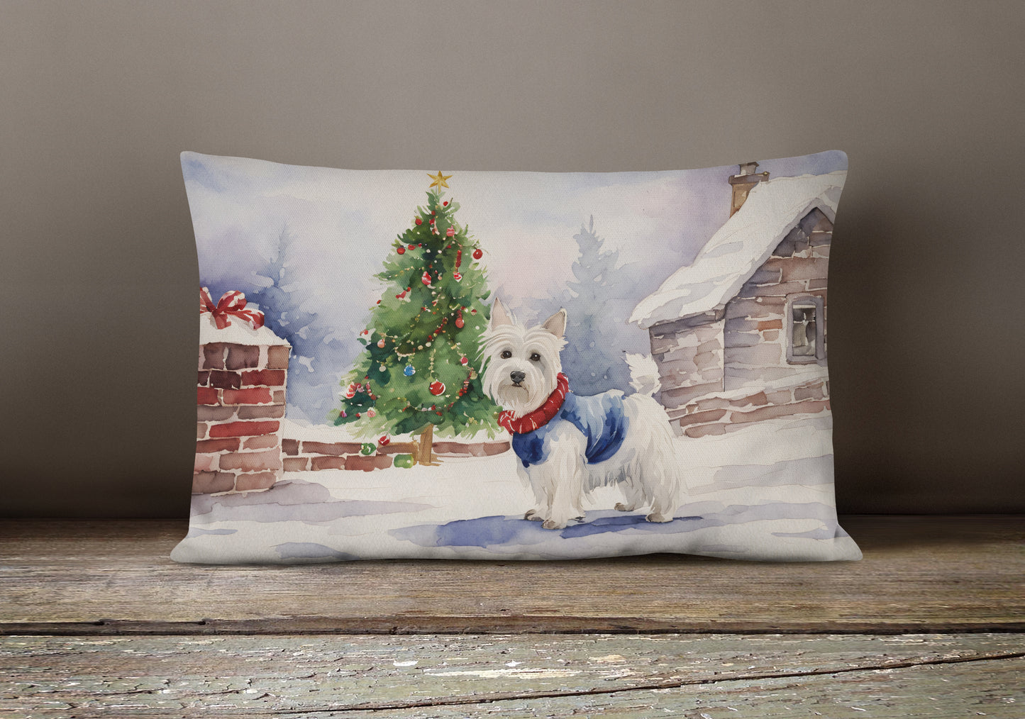 Westie Christmas Throw Pillow