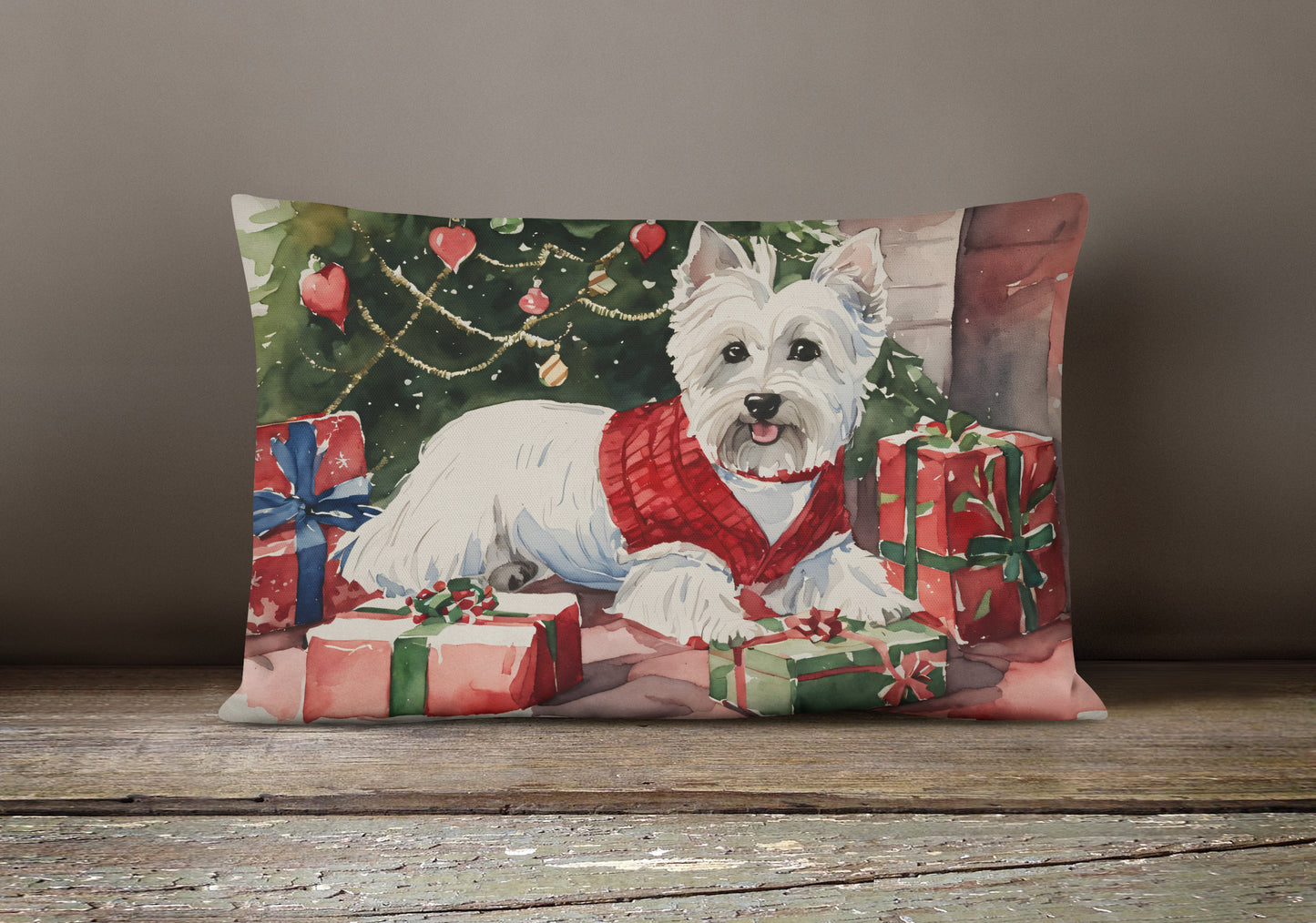 Westie Christmas Throw Pillow