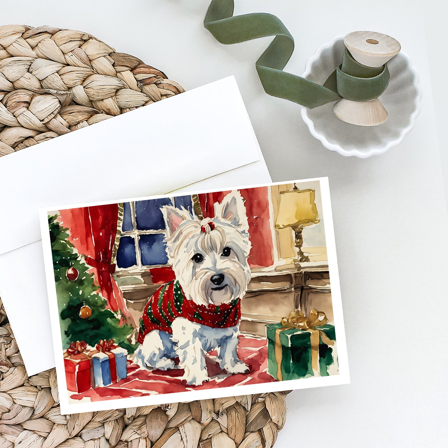 Westie Christmas Greeting Cards Pack of 8