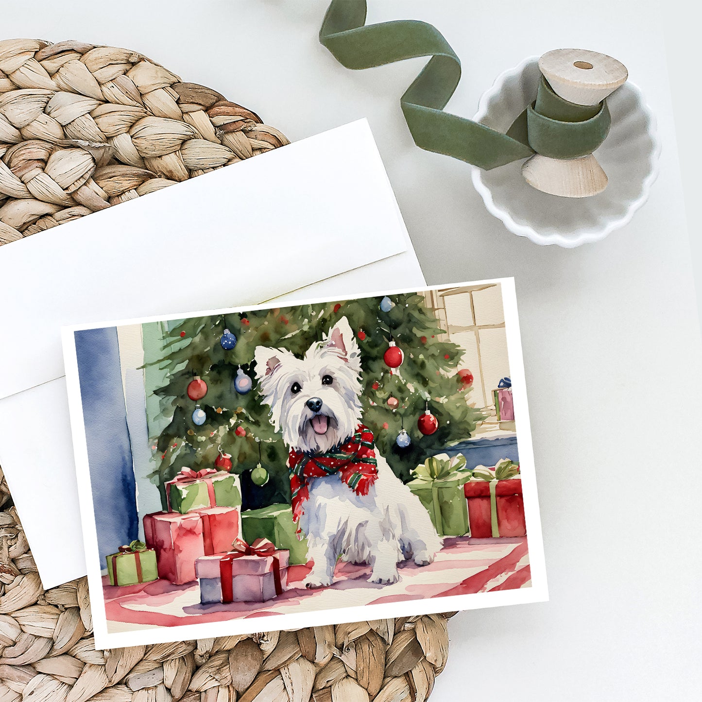 Westie Christmas Greeting Cards Pack of 8