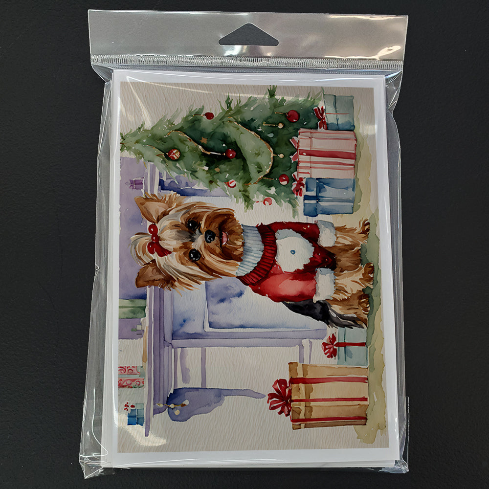 Yorkie Christmas Greeting Cards Pack of 8