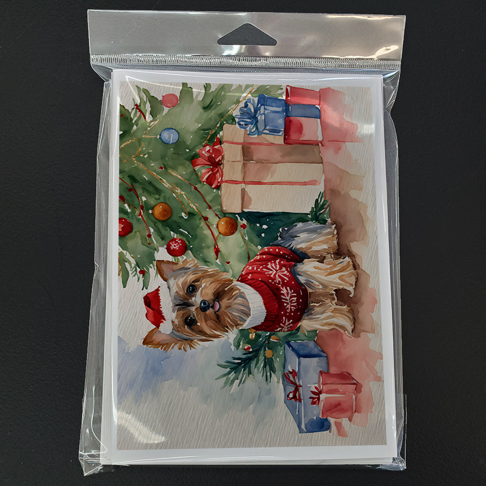 Yorkie Christmas Greeting Cards Pack of 8