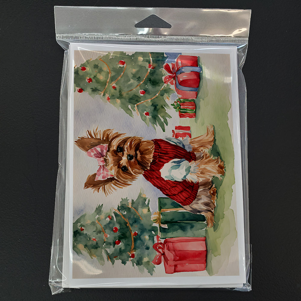 Yorkie Christmas Greeting Cards Pack of 8