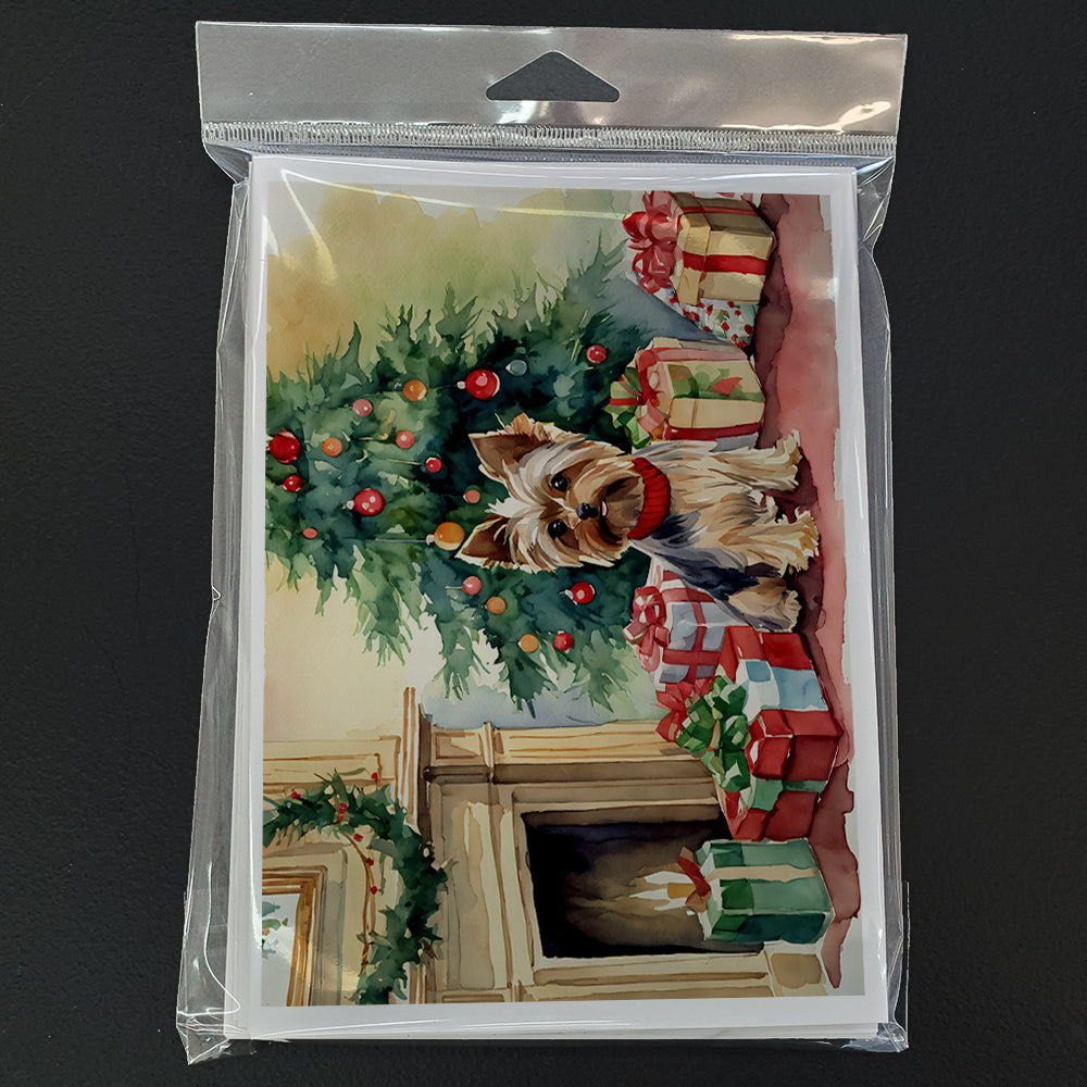 Yorkie Christmas Greeting Cards Pack of 8