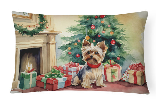 Buy this Yorkie Christmas Throw Pillow