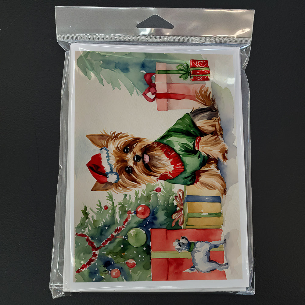 Yorkie Christmas Greeting Cards Pack of 8