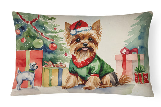 Buy this Yorkie Christmas Throw Pillow