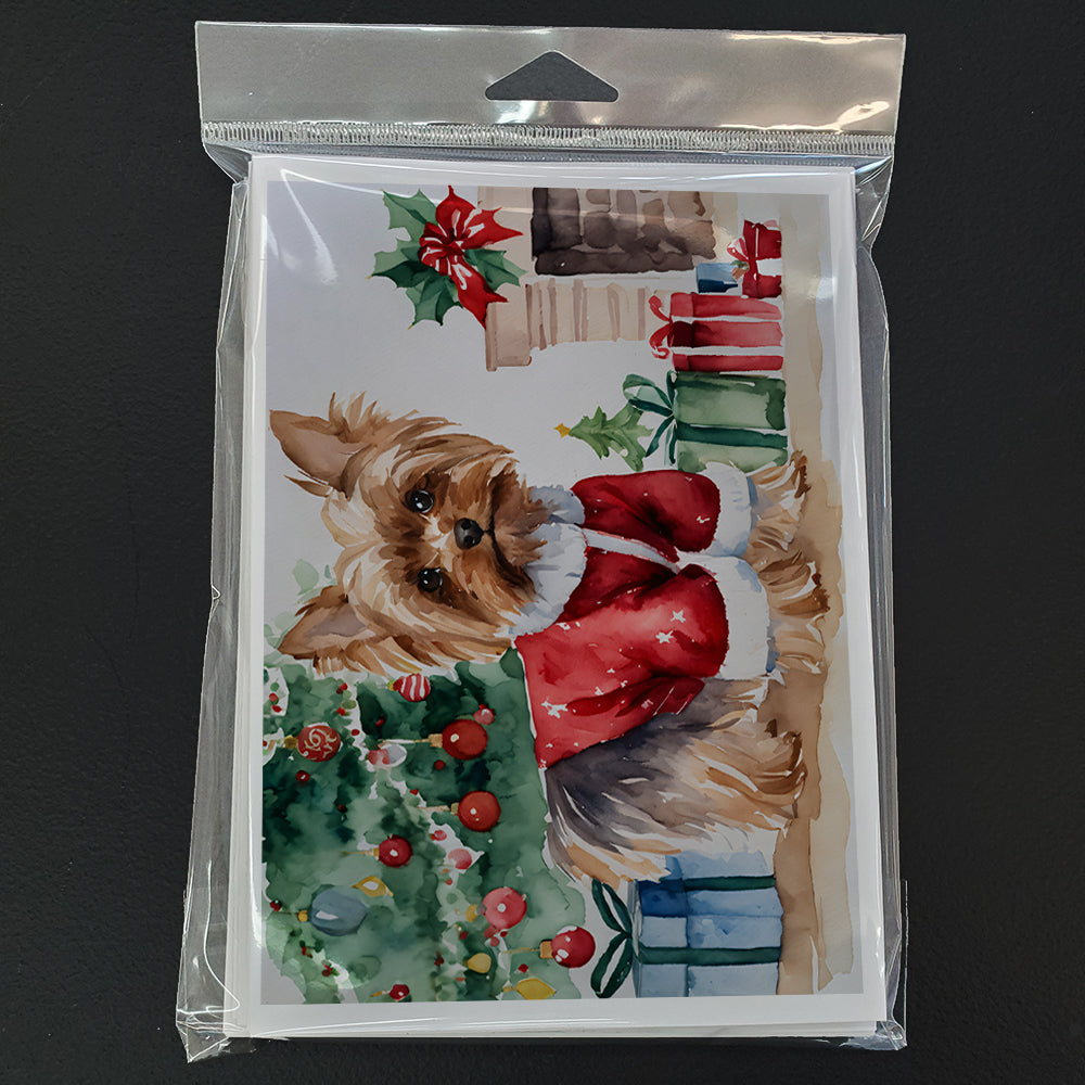 Yorkie Christmas Greeting Cards Pack of 8