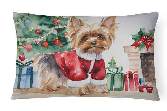 Buy this Yorkie Christmas Throw Pillow