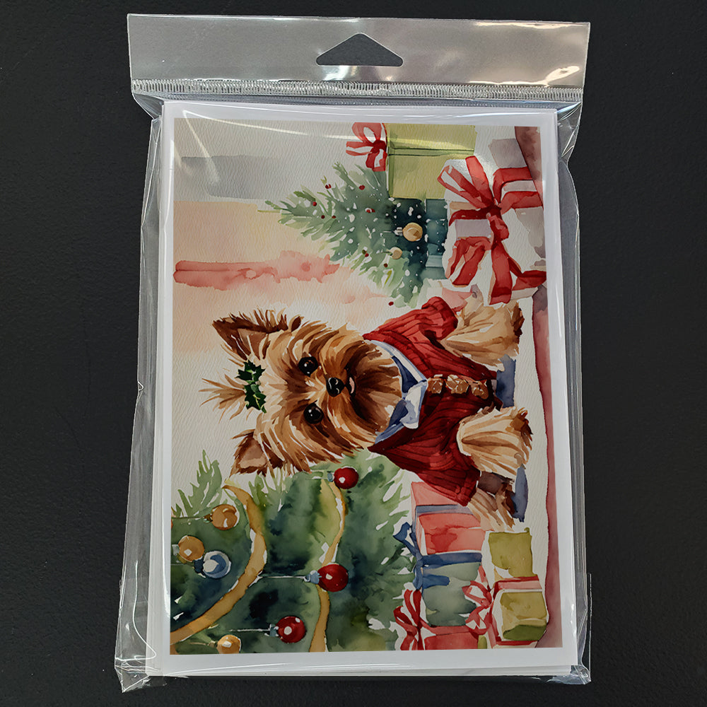 Yorkie Christmas Greeting Cards Pack of 8