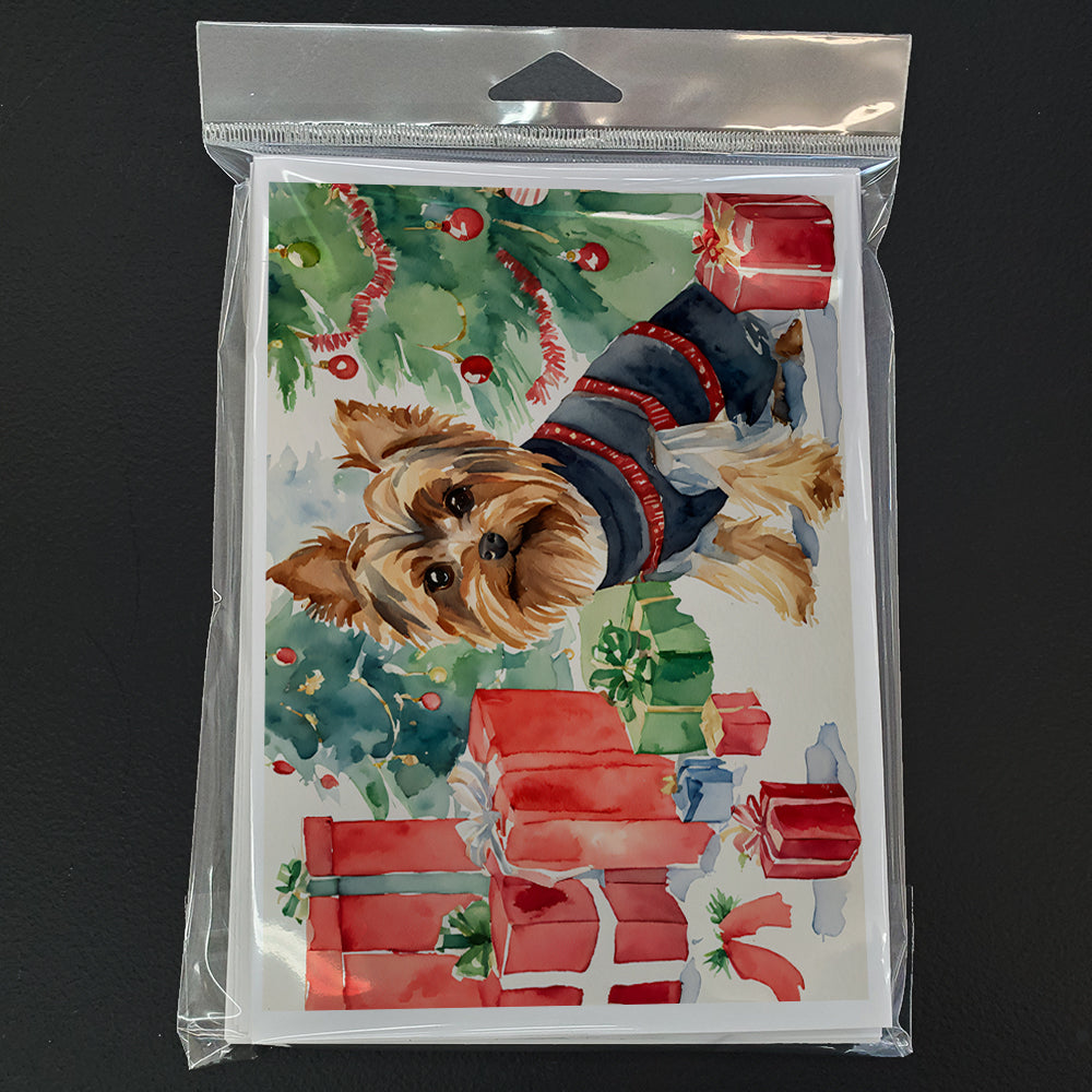 Yorkie Christmas Greeting Cards Pack of 8