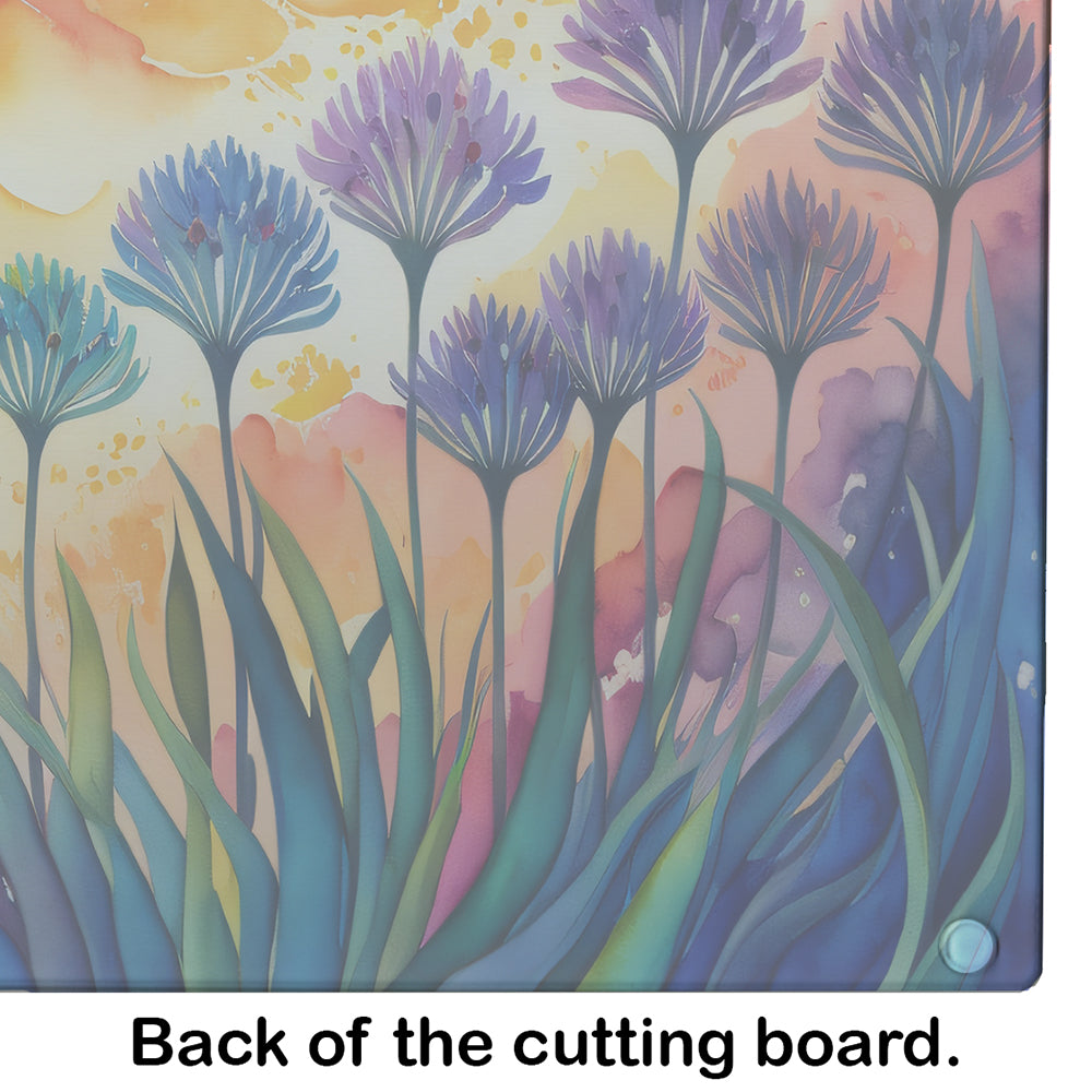 Agapanthus in Color Glass Cutting Board