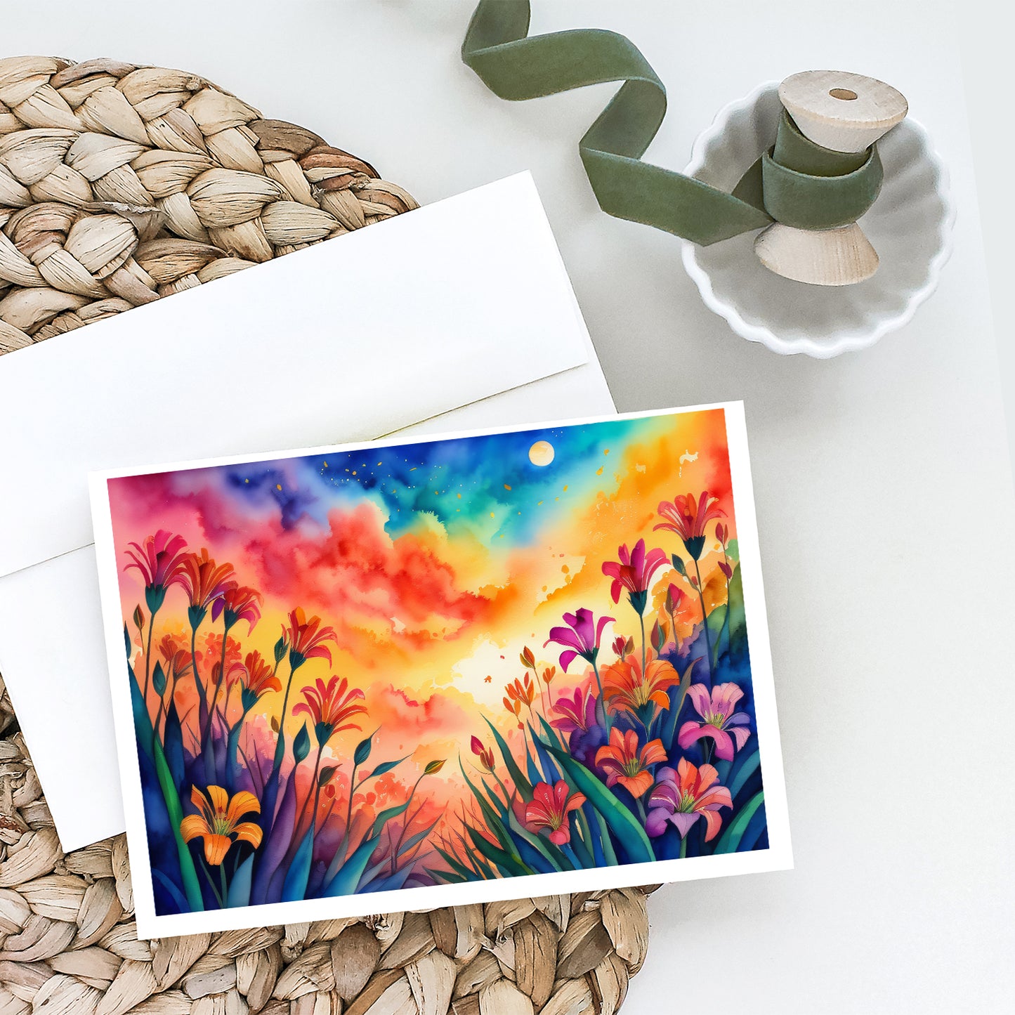 Alstroemerias in Color Greeting Cards Pack of 8