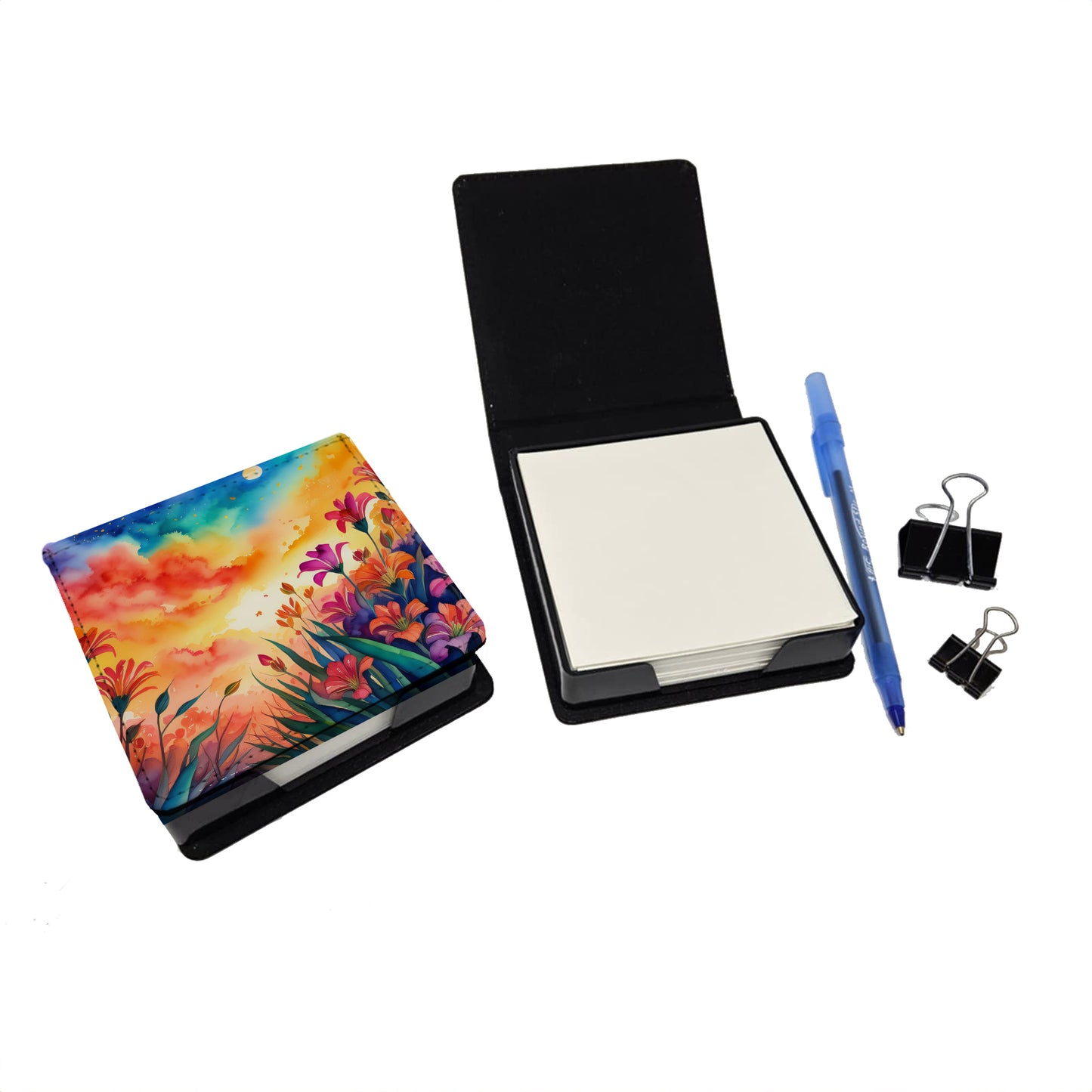 Alstroemerias in Color PU Leather Note Paper Holder