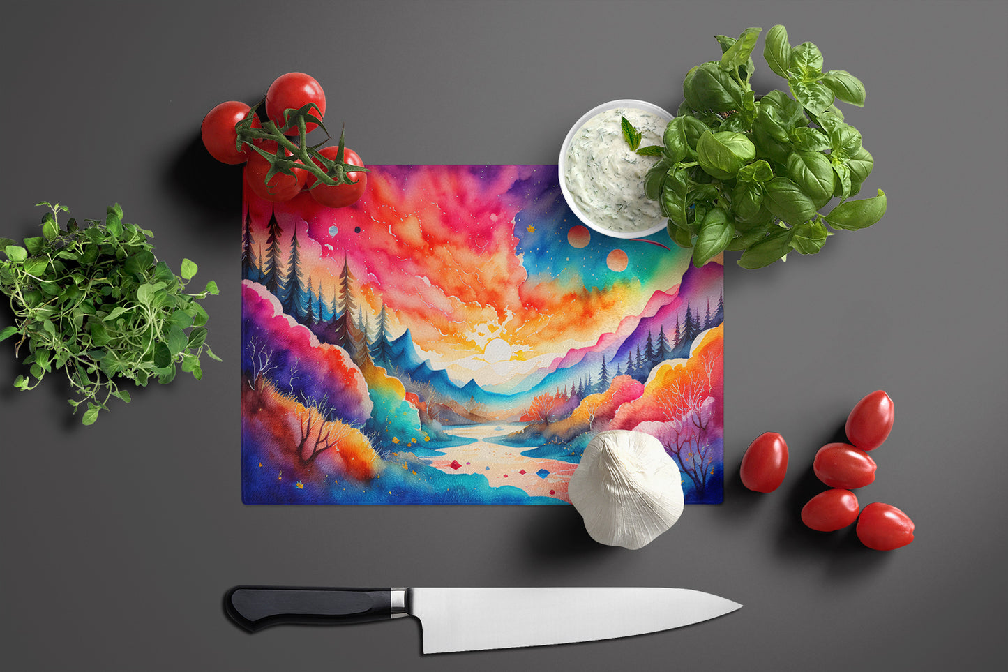 Amaranths in Color Glass Cutting Board