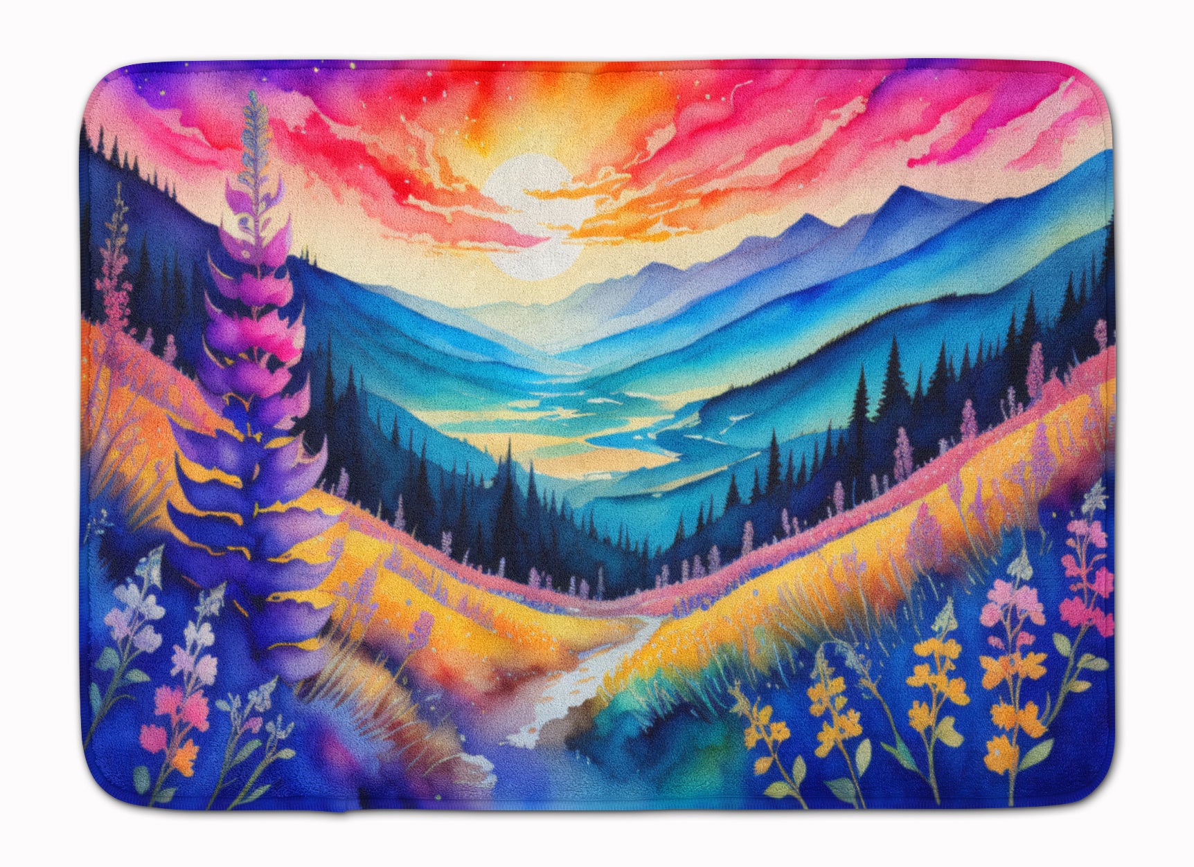 Buy this Annual Larkspur in Color Memory Foam Kitchen Mat