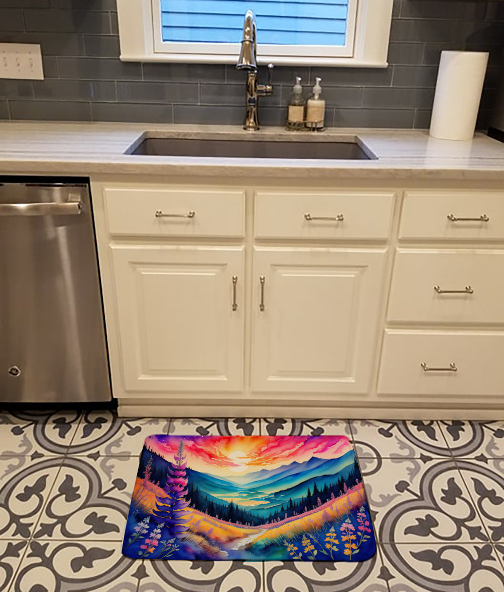 Annual Larkspur in Color Memory Foam Kitchen Mat