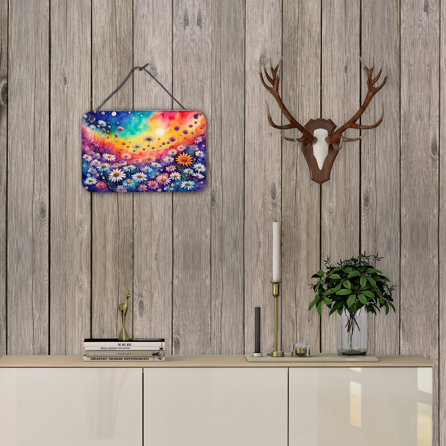 Asters in Color Wall or Door Hanging Prints