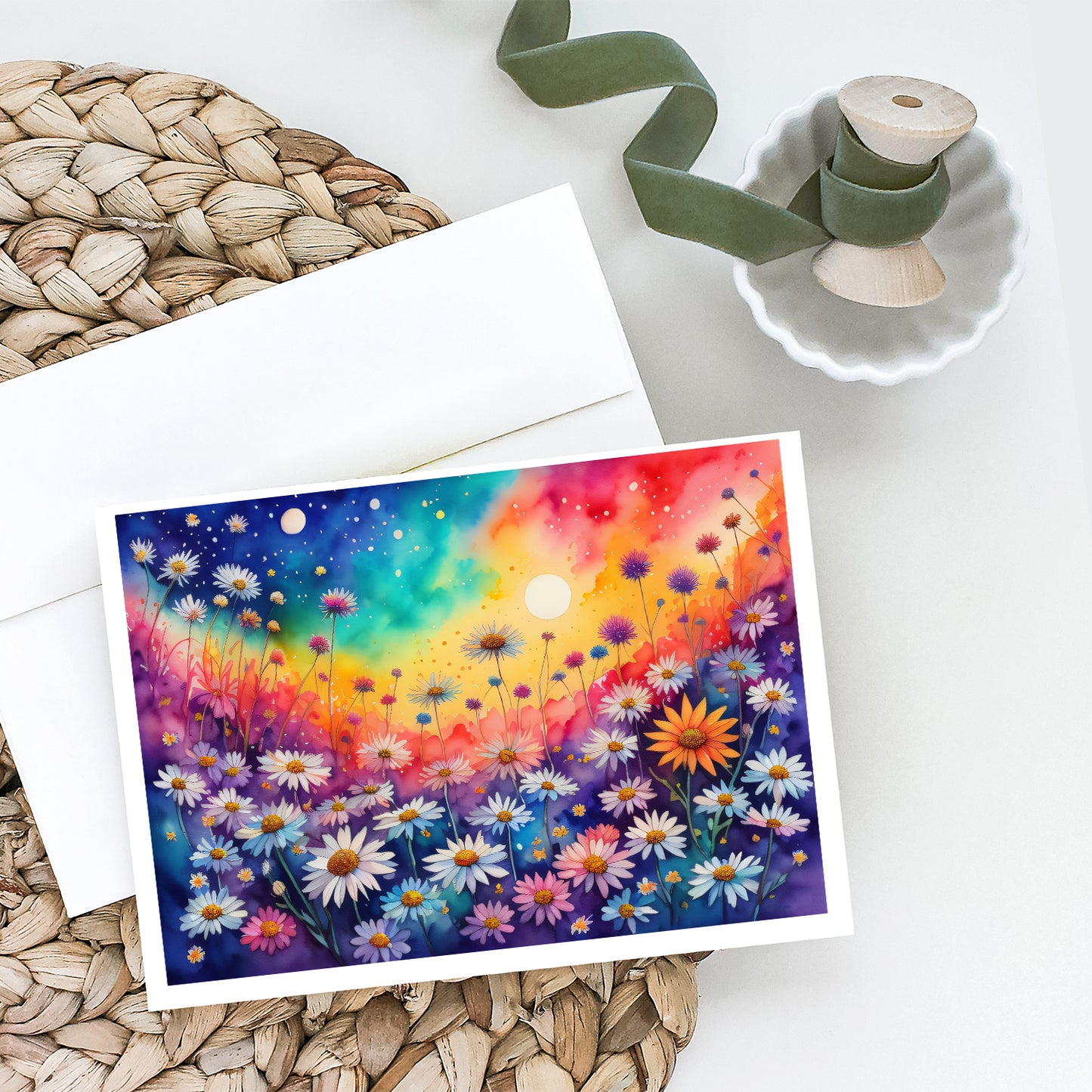 Asters in Color Greeting Cards Pack of 8