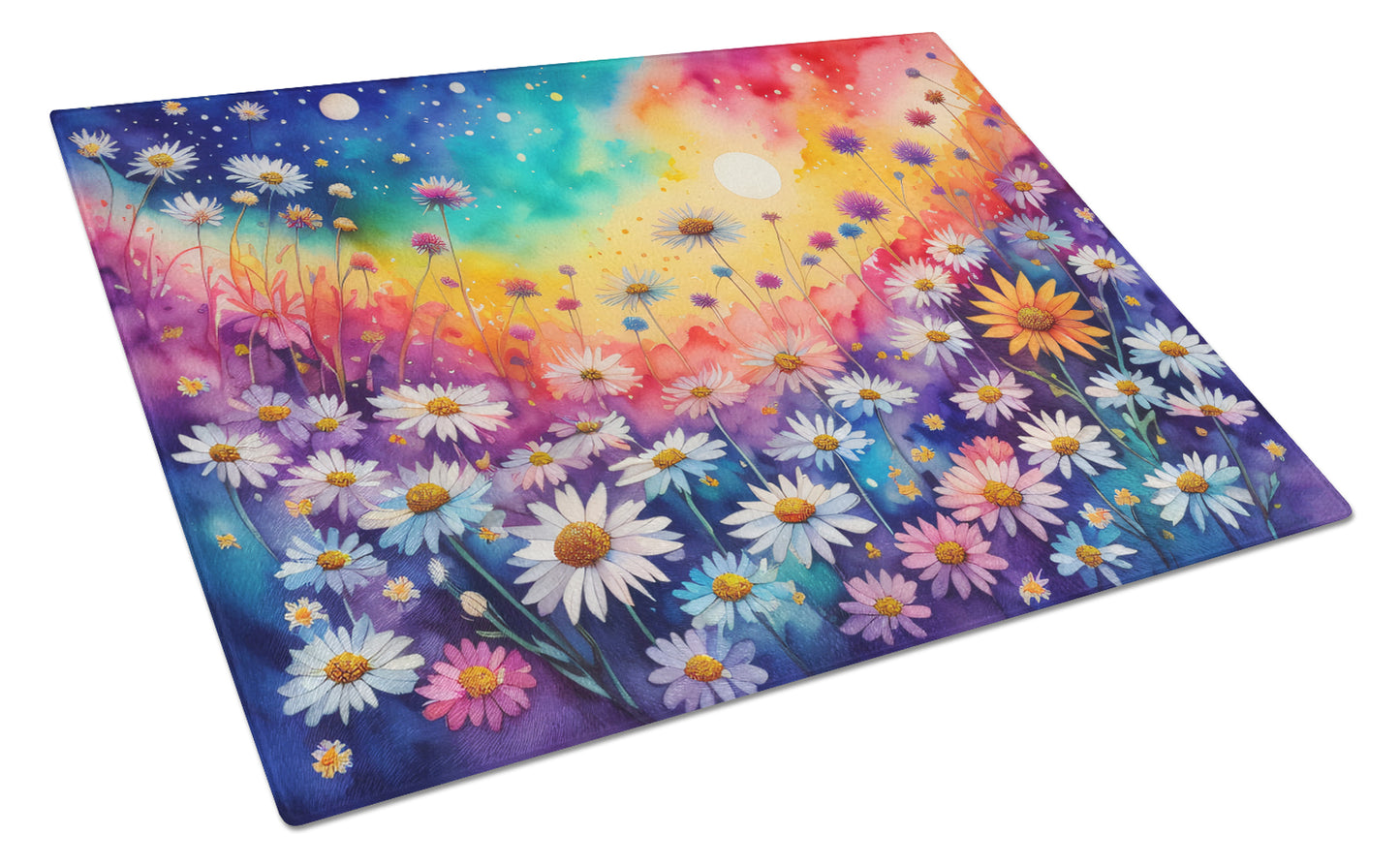 Buy this Asters in Color Glass Cutting Board