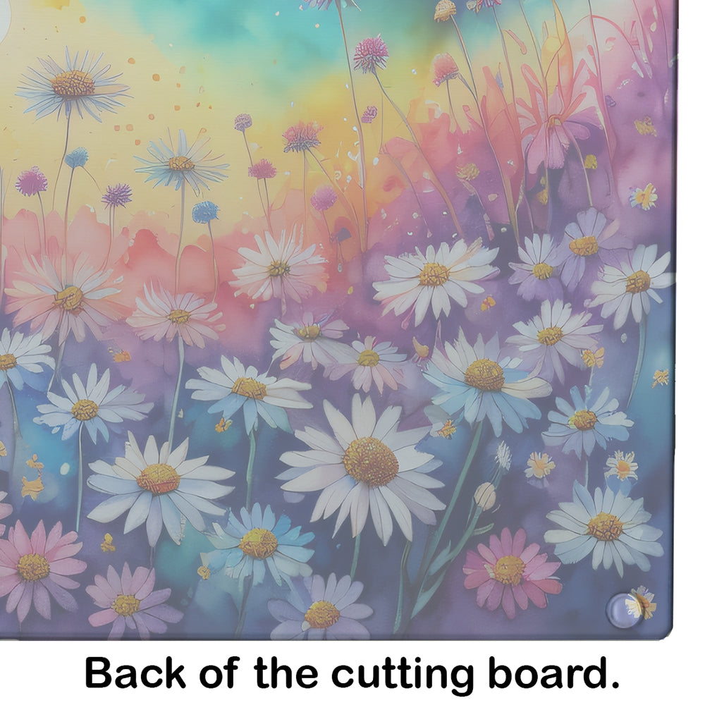 Asters in Color Glass Cutting Board