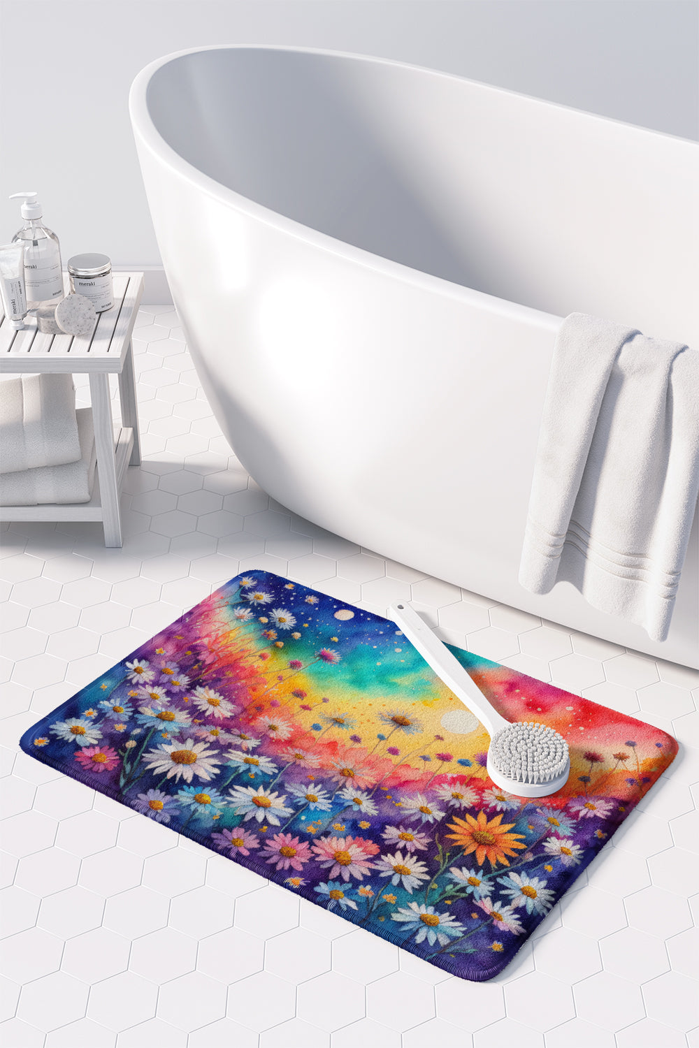 Asters in Color Memory Foam Kitchen Mat