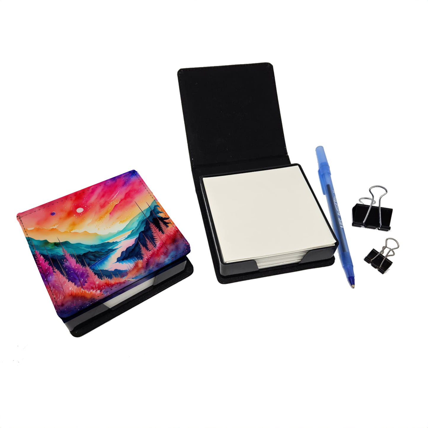 Astilbe in Color PU Leather Note Paper Holder