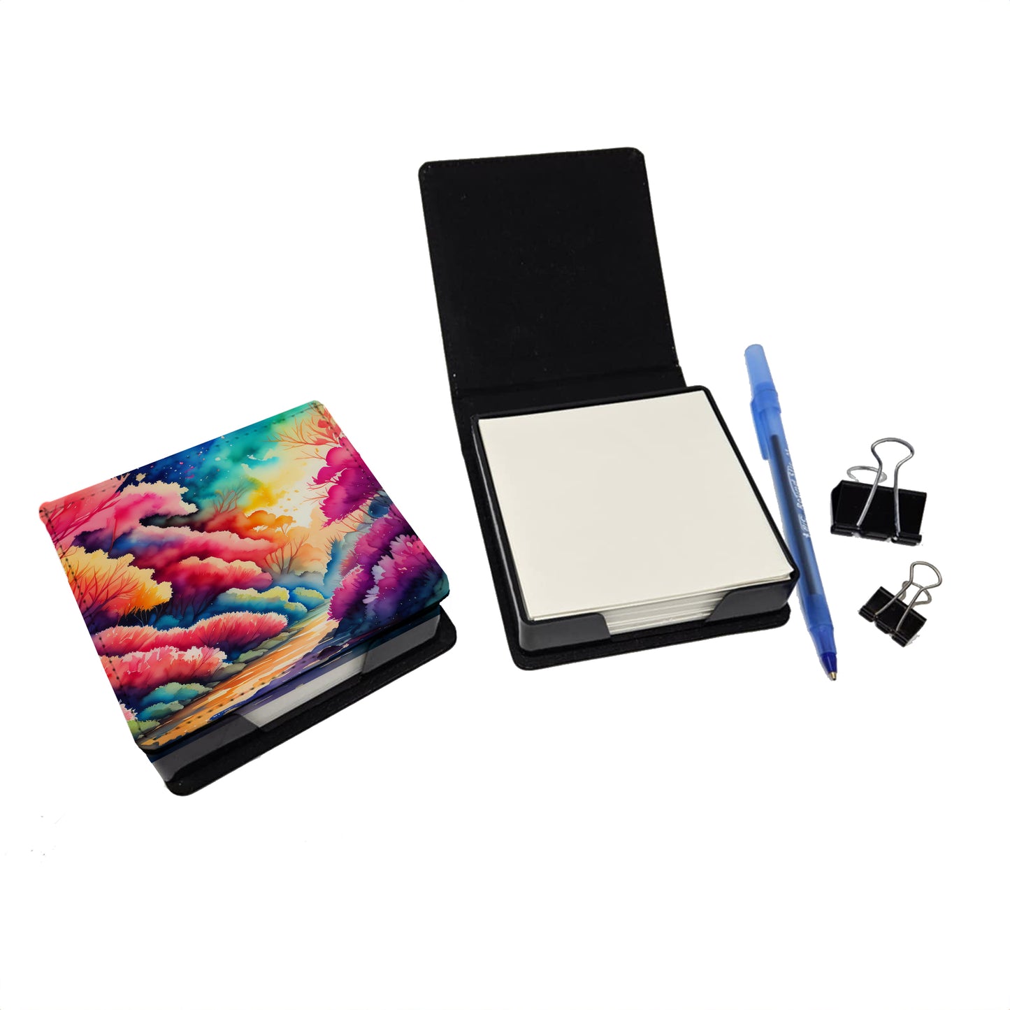 Azaleas in Color PU Leather Note Paper Holder
