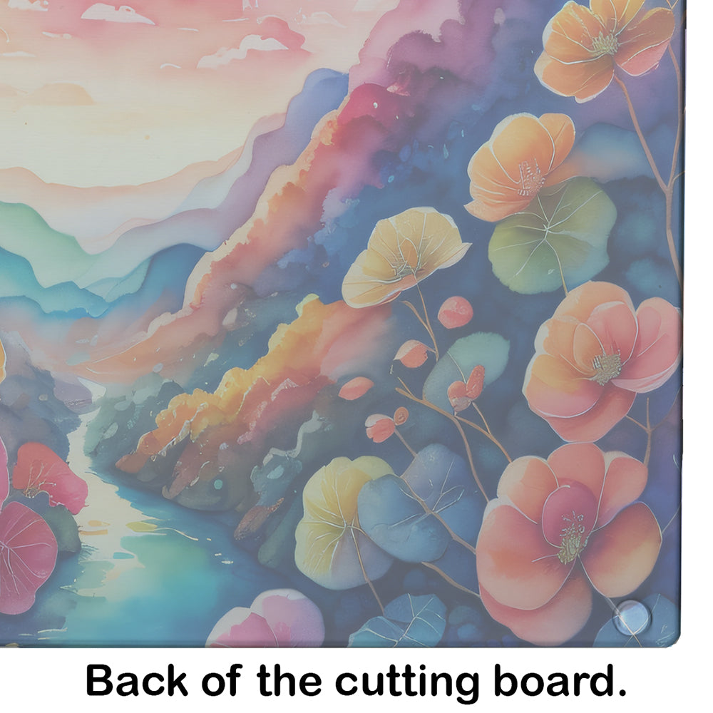 Begonias in Color Glass Cutting Board