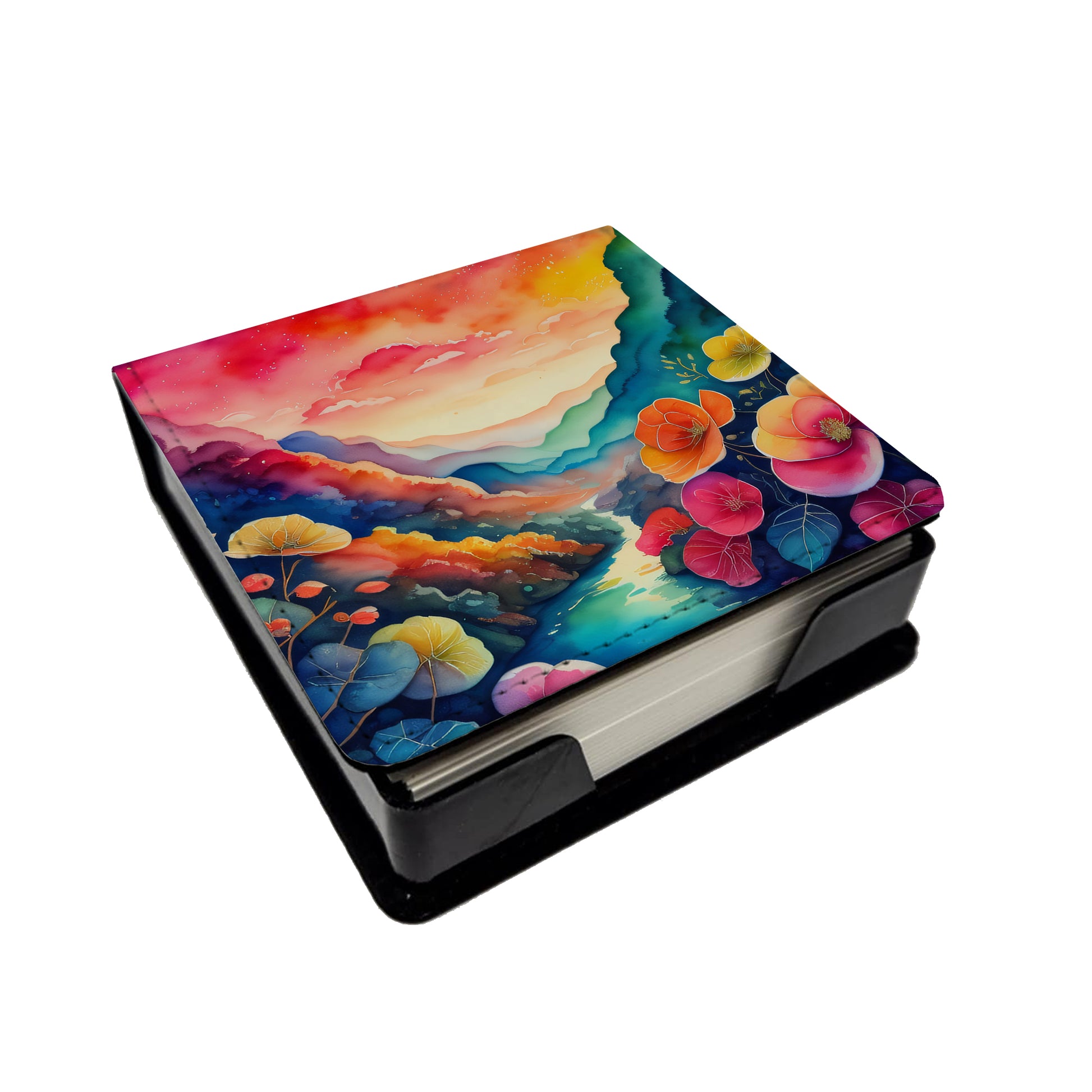 Buy this Begonias in Color PU Leather Note Paper Holder