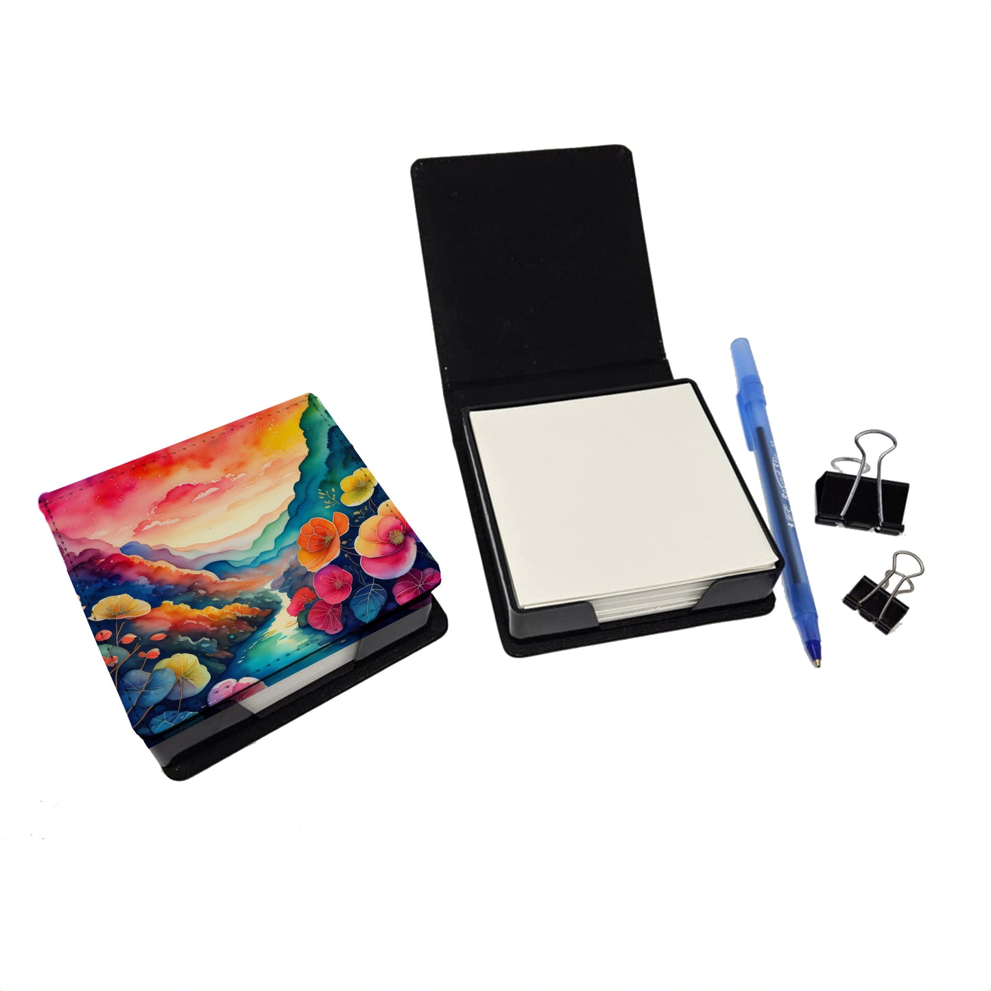 Begonias in Color PU Leather Note Paper Holder