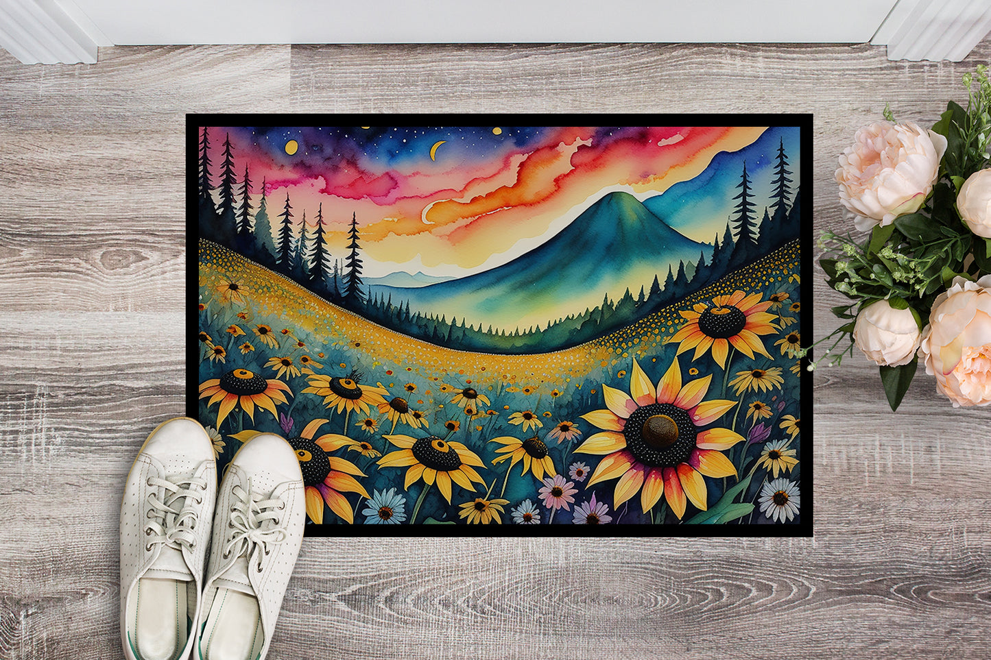 Black-eyed Susans in Color Doormat