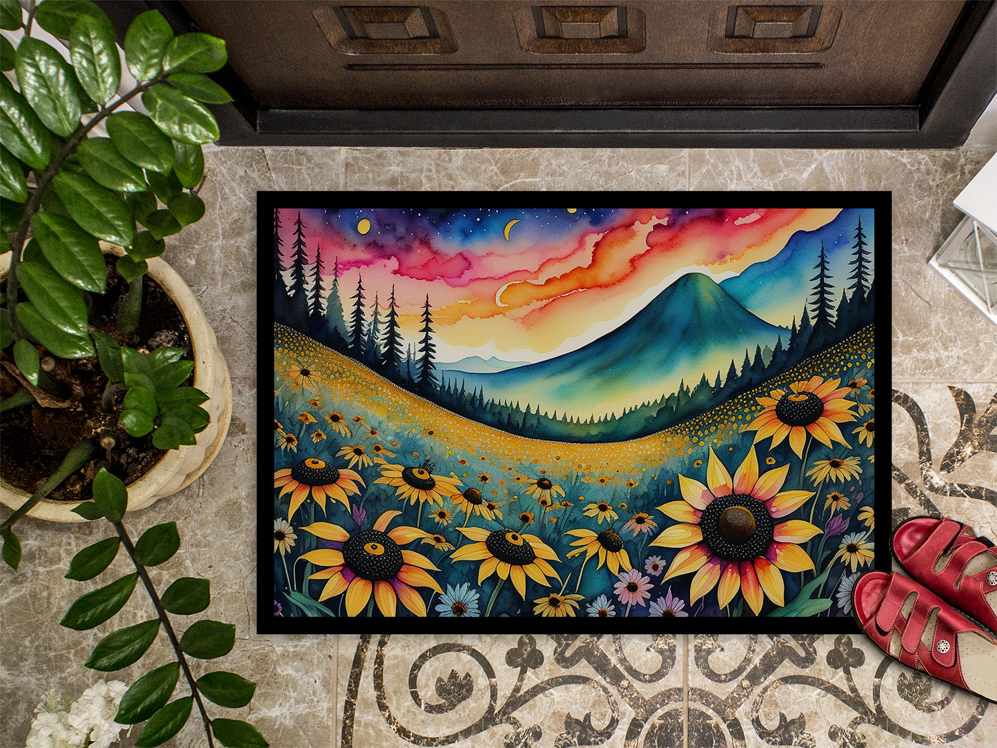 Black-eyed Susans in Color Doormat