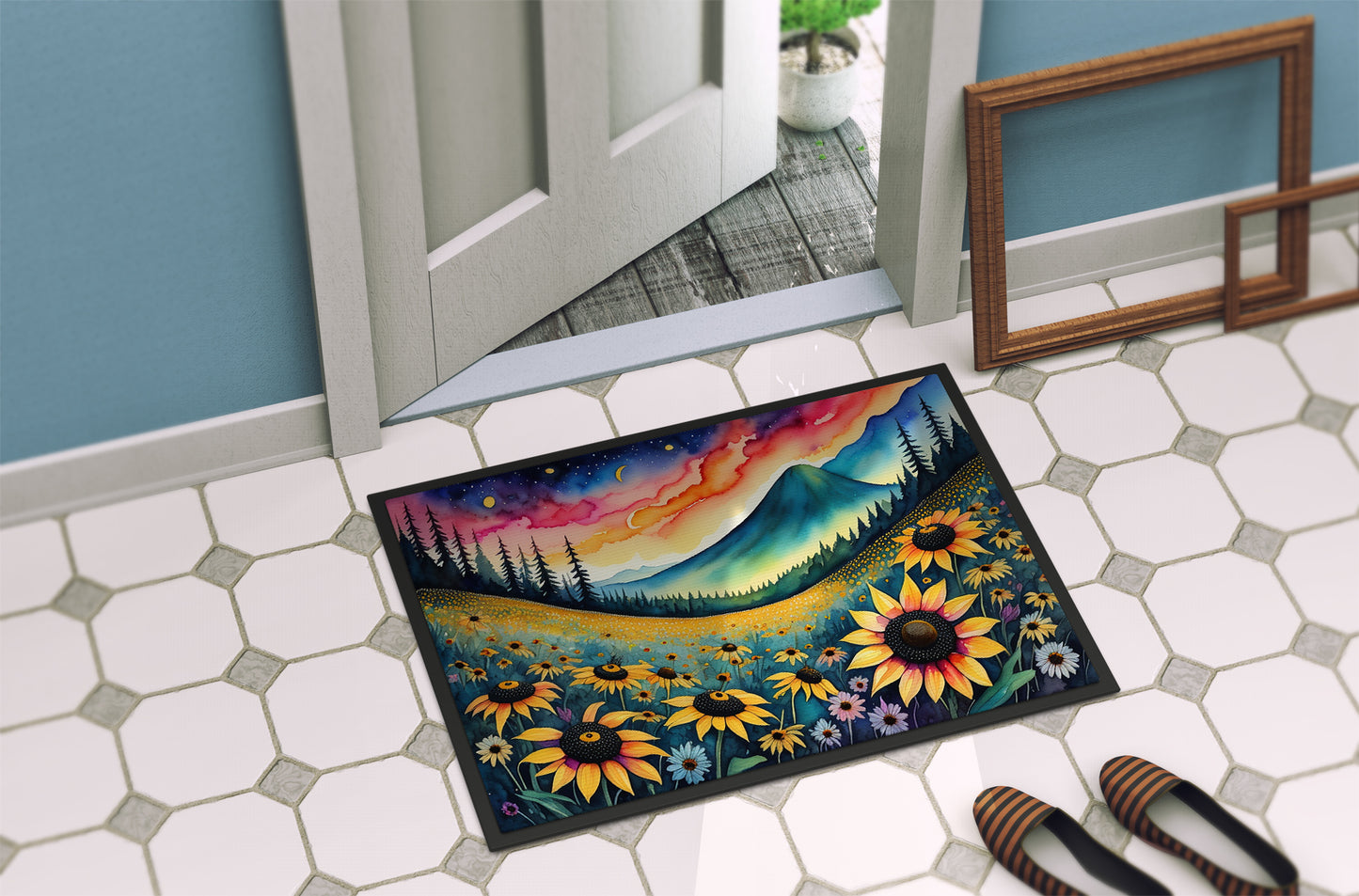 Black-eyed Susans in Color Doormat