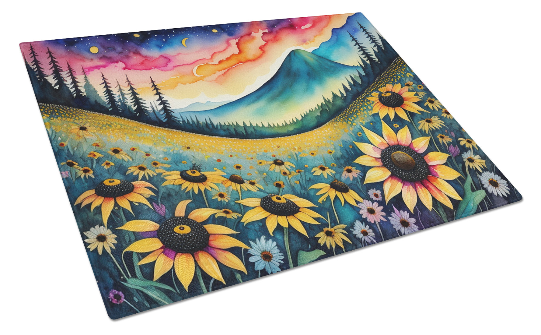 Buy this Black-eyed Susans in Color Glass Cutting Board