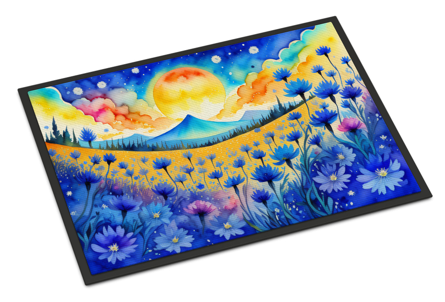 Buy this Blue Cornflowers in Color Doormat