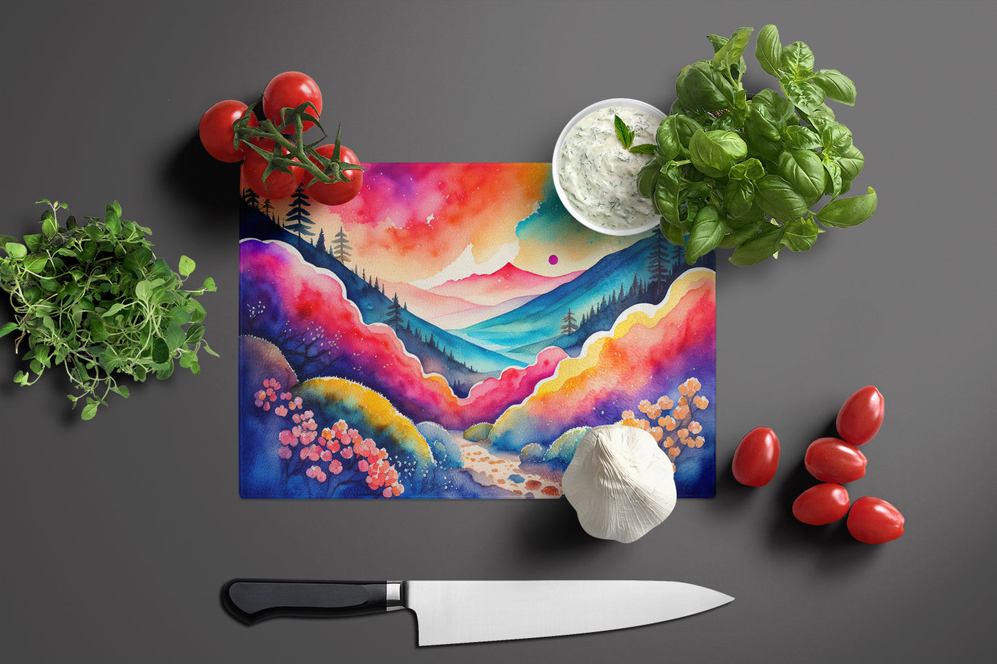 Brunia in Color Glass Cutting Board