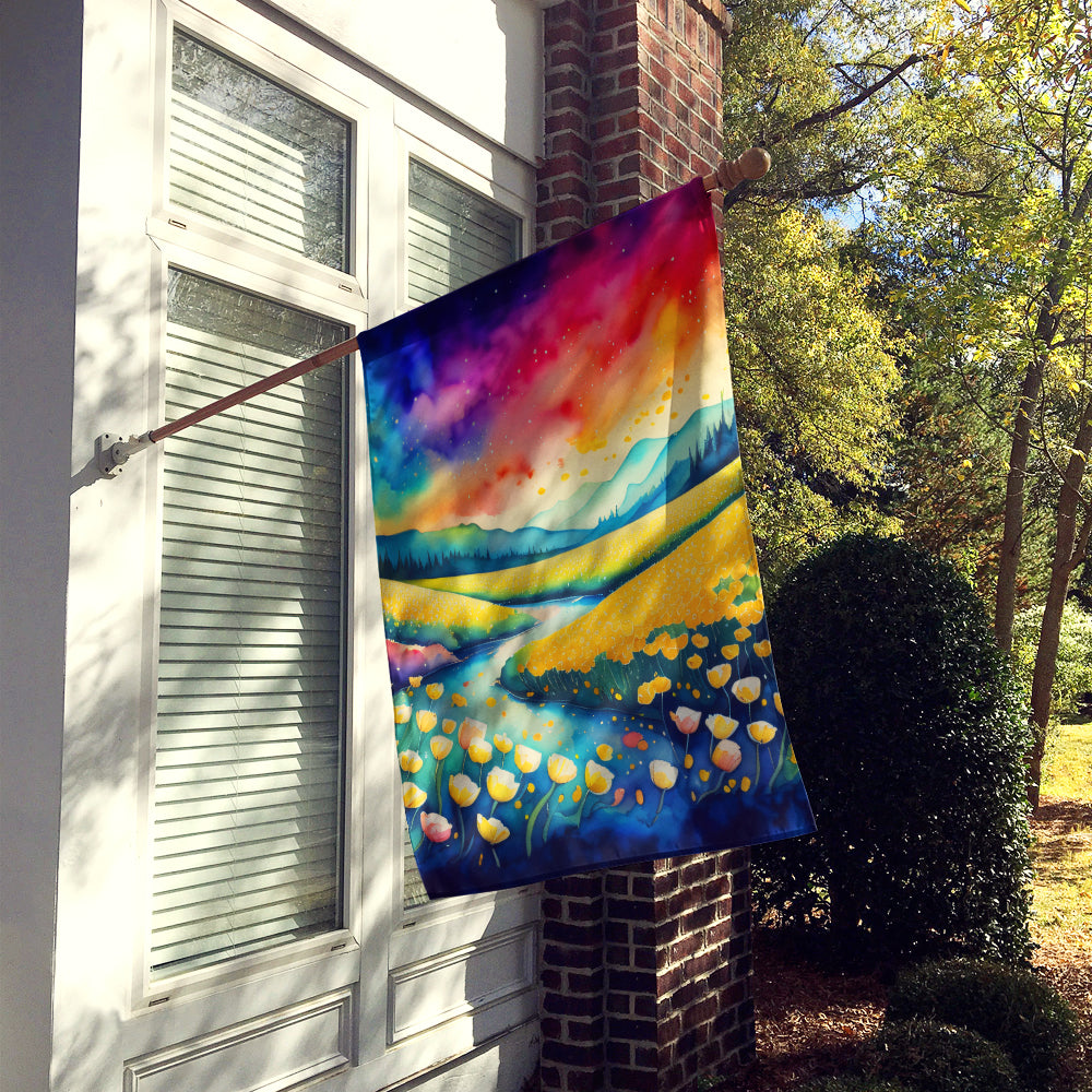 Buttercups in Color House Flag