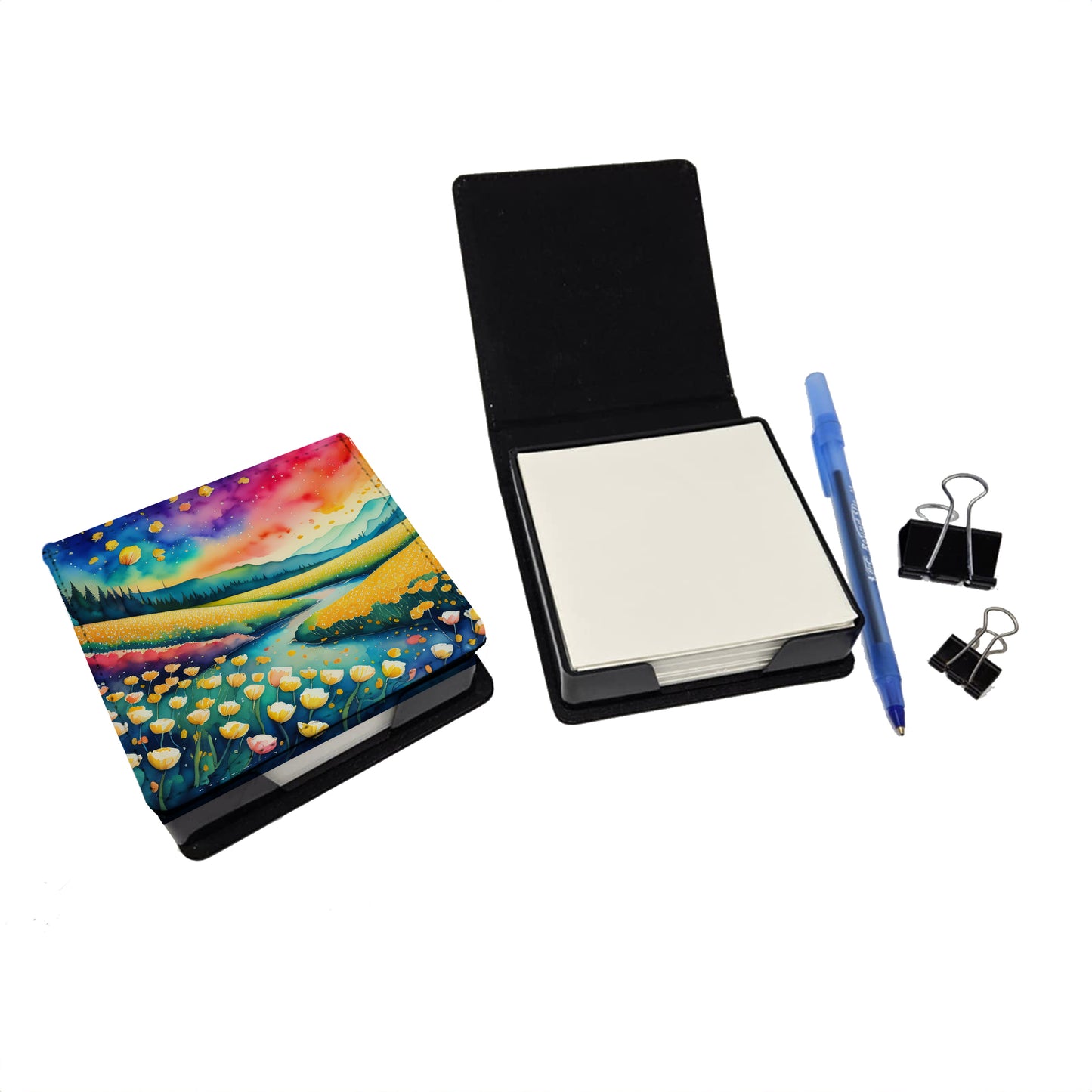 Buttercups in Color PU Leather Note Paper Holder